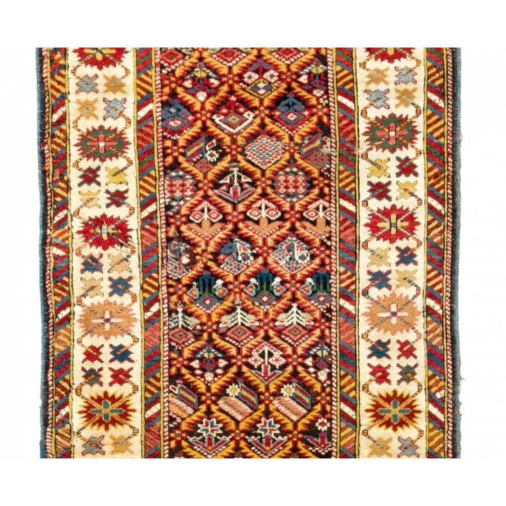 Antique Caucasian Kuba Runner Rug, 19th Century. Excellent Condition