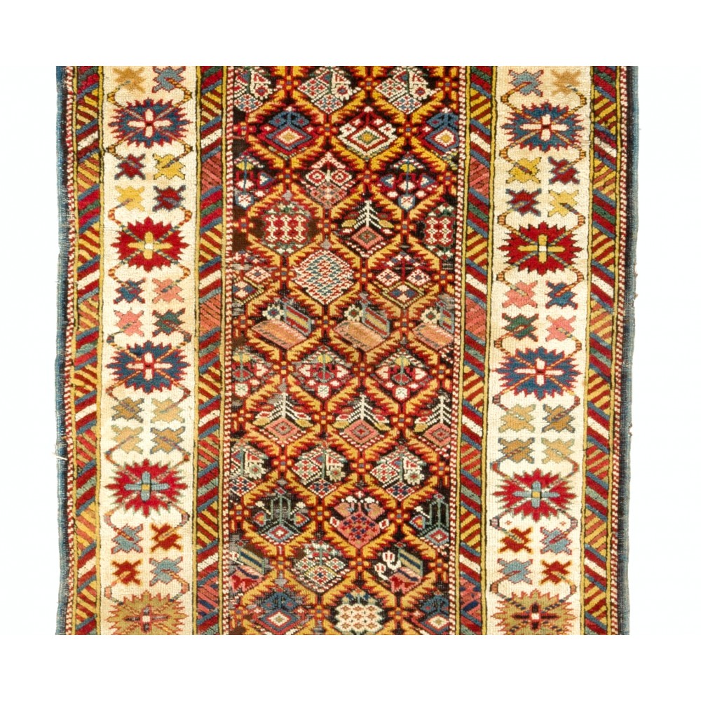 Antique Caucasian Kuba Runner Rug, 19th Century. Excellent Condition