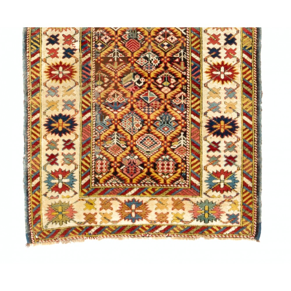 Antique Caucasian Kuba Runner Rug, 19th Century. Excellent Condition