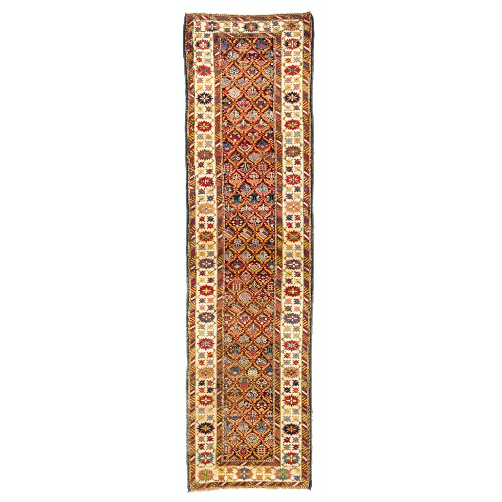 Antique Caucasian Kuba Runner Rug, 19th Century. Excellent Condition