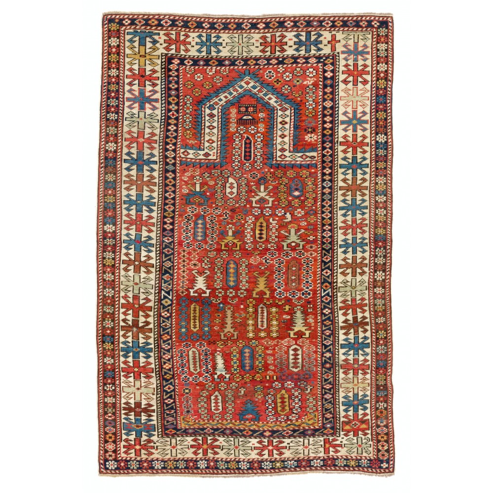 Antique Caucasian Shirvan Prayer Rug