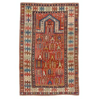 Antique Caucasian Shirvan Prayer Rug