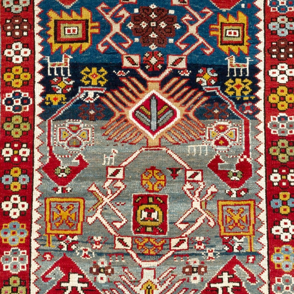 Antique Caucasian Shirvan Bidjov Rug, Ca 1880