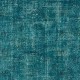 Vintage Handmade Anatolian Rug Over-Dyed in Teal Blue for Modern Interiors