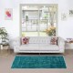 Vintage Handmade Anatolian Rug Over-Dyed in Teal Blue for Modern Interiors Vintage Handmade Anatolian Rug Over-Dyed in Teal Blue for Modern Interiors
