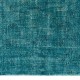 Vintage Handmade Anatolian Rug Over-Dyed in Teal Blue for Modern Interiors