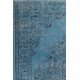 Vintage Turkish Area Rug Over-Dyed in Blue. Wool Hand-Knotted Carpet Vintage Turkish Area Rug Over-Dyed in Blue. Wool Hand-Knotted Carpet