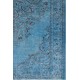 Vintage Turkish Area Rug Over-Dyed in Blue. Wool Hand-Knotted Carpet Vintage Turkish Area Rug Over-Dyed in Blue. Wool Hand-Knotted Carpet