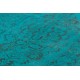 Modern Handmade Turkish Wool Area Rug in Aqua Blue Color