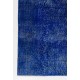 Blue Color OVERDYED Distressed Vintage Turkish Rug