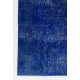 Blue Color Overdyed Distressed Vintage Turkish Rug