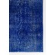 Blue Color OVERDYED Distressed Vintage Turkish Rug