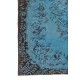 Hand Knotted Vintage Turkish Area Rug Over-Dyed in Light Blue Color for Modern Interiors