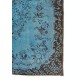 Hand Knotted Vintage Turkish Area Rug Over-Dyed in Light Blue Color for Modern Interiors