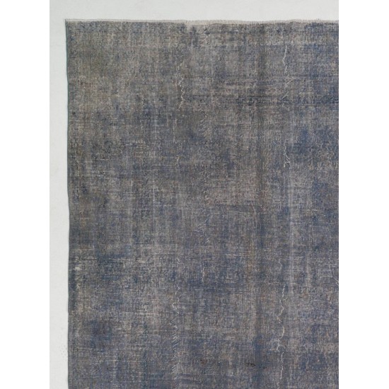 Abstract Distressed Vintage Turkish Rug. Over-Dyed in light Blue Color Abstract Distressed Vintage Turkish Rug. Over-Dyed in light Blue Color