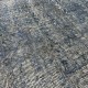 Abstract Distressed Vintage Turkish Rug. Over-Dyed in light Blue Color