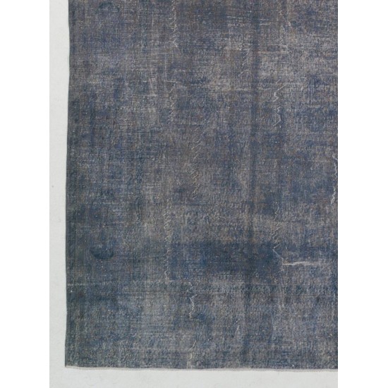 Abstract Distressed Vintage Turkish Rug. Over-Dyed in light Blue Color Abstract Distressed Vintage Turkish Rug. Over-Dyed in light Blue Color