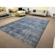 Abstract Upcycled Handmade Turkish Large Area Rug Over-Dyed in light Blue Color