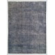 Abstract Upcycled Handmade Turkish Large Area Rug Over-Dyed in light Blue Color