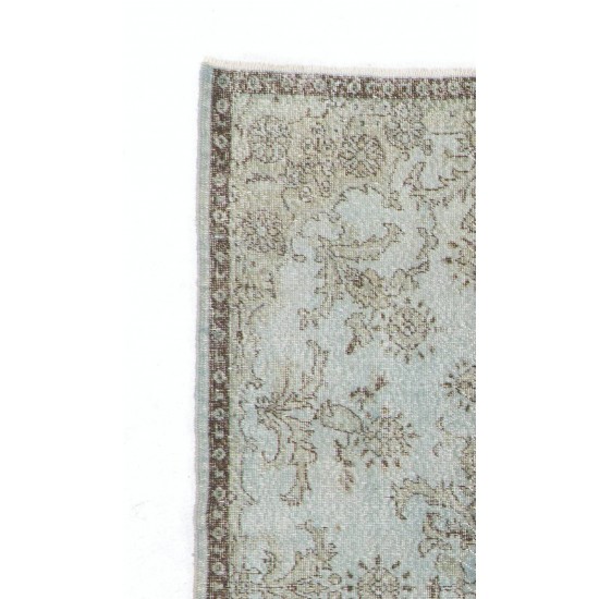 Gray Color OVERDYED Handmade Vintage Turkish Rug