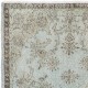 Modern Handmade Turkish Wool Area Rug in Gray & Light Blue