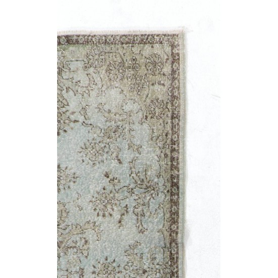 Gray Color OVERDYED Handmade Vintage Turkish Rug