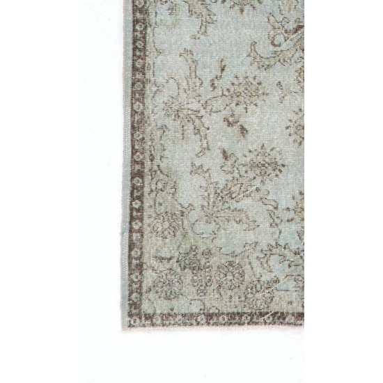 Gray Color OVERDYED Handmade Vintage Turkish Rug