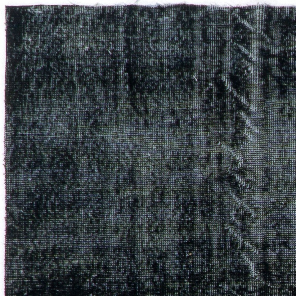Black Color Overdyed Distressed Vintage Turkish Rug
