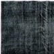 Black Color Overdyed Distressed Vintage Turkish Rug