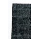 Black Color OVERDYED Distressed Vintage Turkish Rug