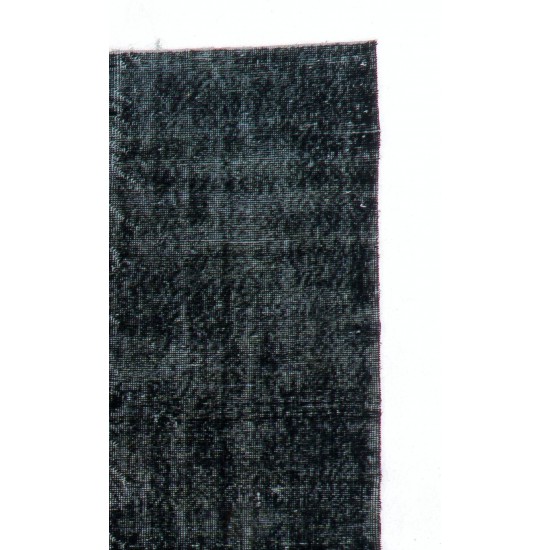 Black Color OVERDYED Distressed Vintage Turkish Rug Black Color OVERDYED Distressed Vintage Turkish Rug