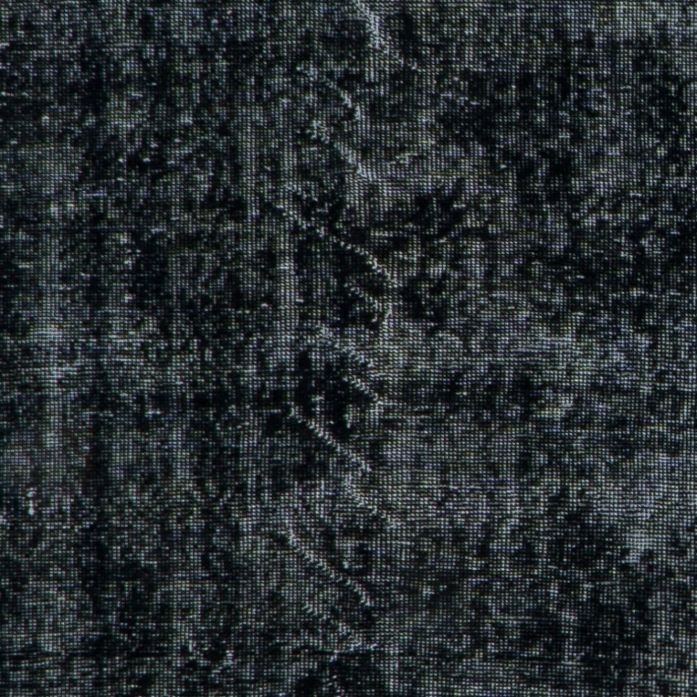 Black Color Overdyed Distressed Vintage Turkish Rug