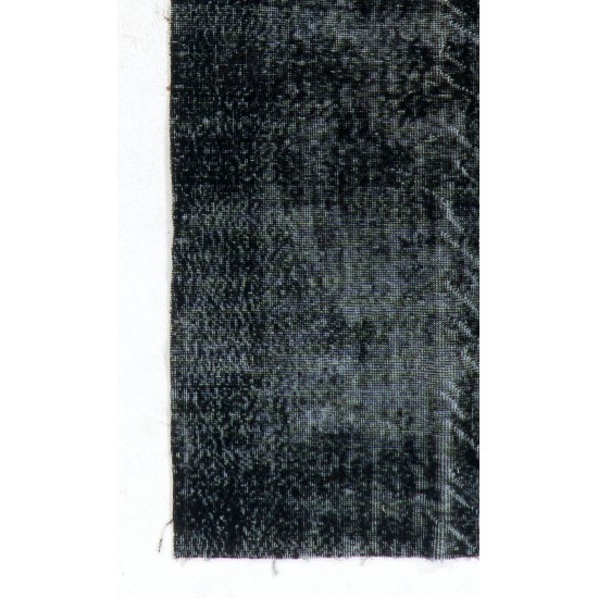 Black Color OVERDYED Distressed Vintage Turkish Rug Black Color OVERDYED Distressed Vintage Turkish Rug
