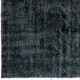 Black Color Overdyed Distressed Vintage Turkish Rug