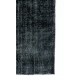 Black Color OVERDYED Distressed Vintage Turkish Rug