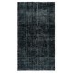 Black Color Overdyed Distressed Vintage Turkish Rug
