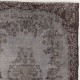 Gray Color Overdyed Handmade Vintage Turkish Rug with Medallion Design