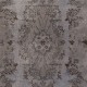 Gray Color Overdyed Handmade Vintage Turkish Rug with Medallion Design