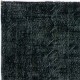 Vintage Handmade Turkish Area Rug Over-Dyed in Black for Modern Interiors