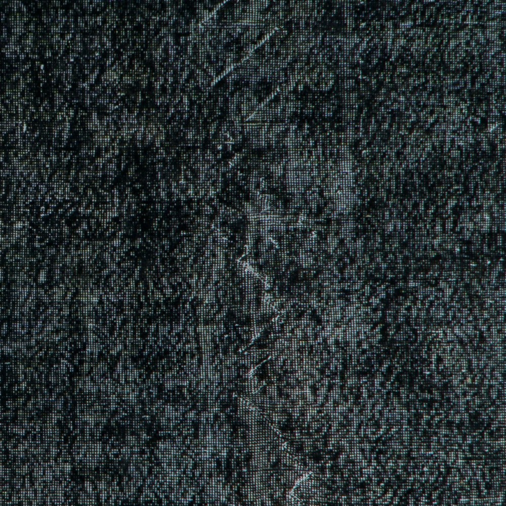 Vintage Handmade Turkish Area Rug Over-Dyed in Black for Modern Interiors