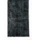 Decorative Upcycled Handmade Turkish Rug in Solid Black Color