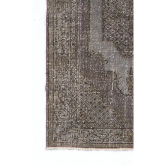 Gray Color OVERDYED Handmade Vintage Turkish Rug Gray Color OVERDYED Handmade Vintage Turkish Rug