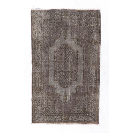 Gray Color OVERDYED Handmade Vintage Turkish Rug Gray Color OVERDYED Handmade Vintage Turkish Rug
