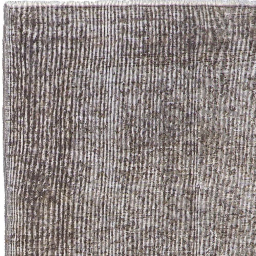 Gray Color Overdyed Handmade Vintage Turkish Rug