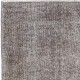 Gray Color Overdyed Handmade Vintage Turkish Rug