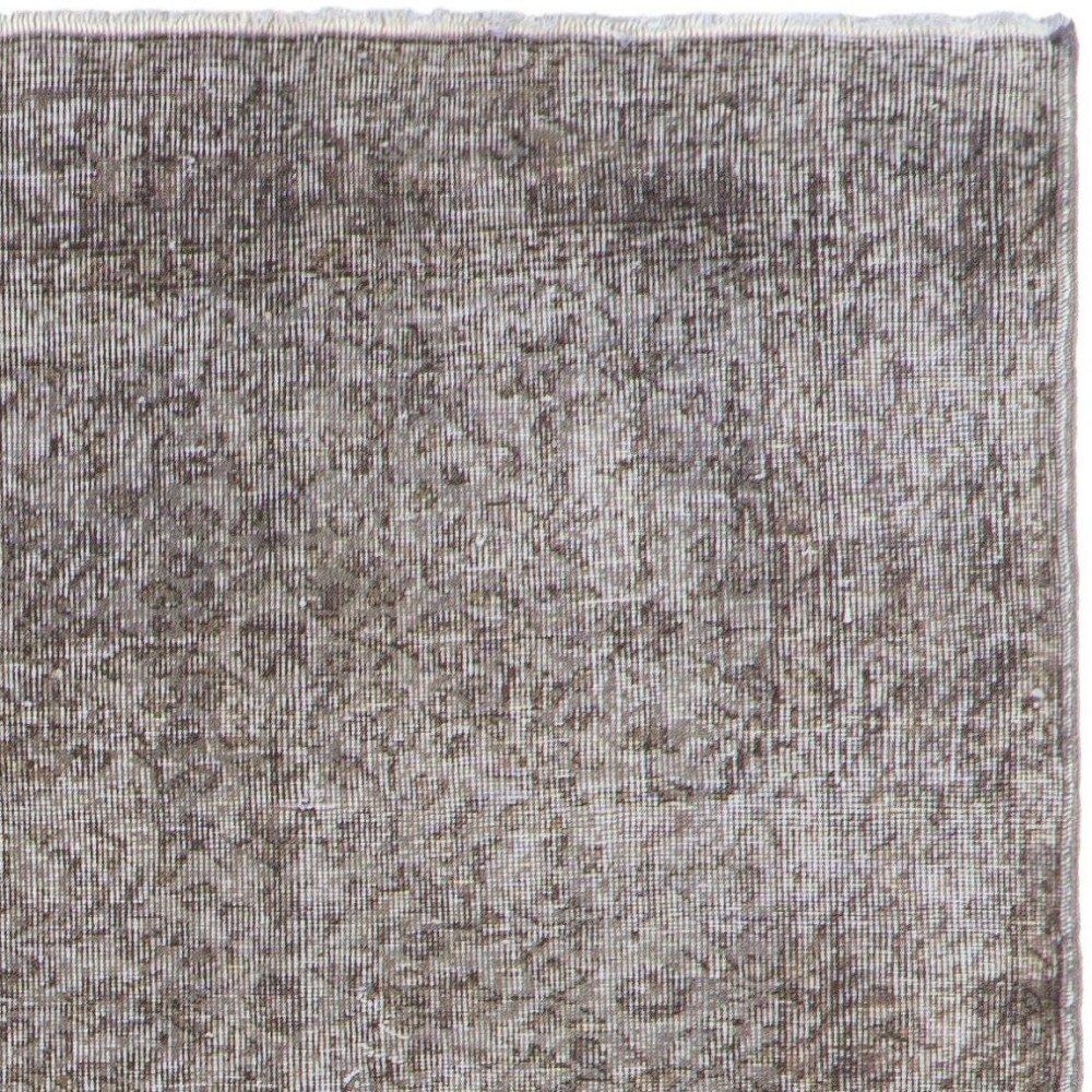 Gray Color Overdyed Handmade Vintage Turkish Rug