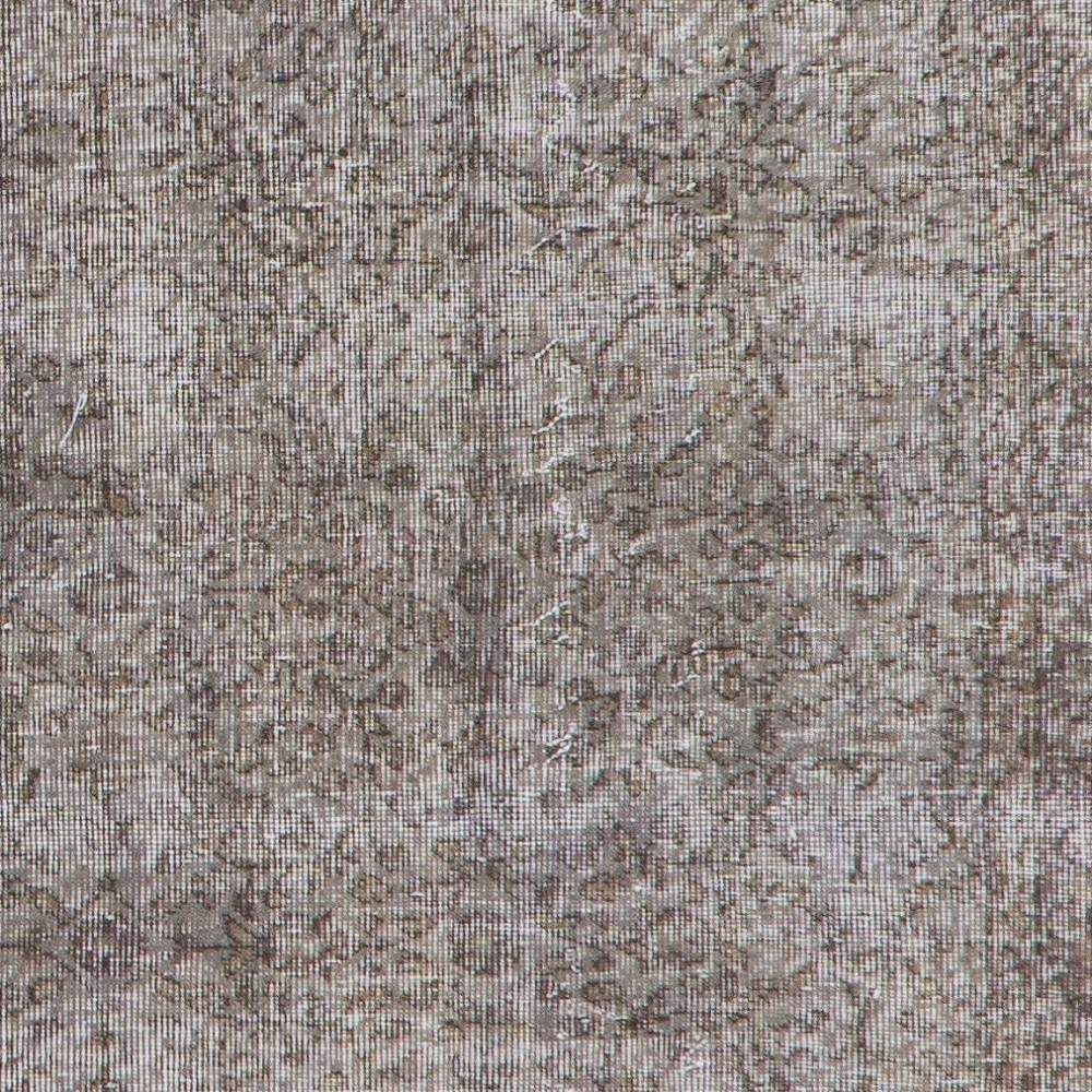Gray Color Overdyed Handmade Vintage Turkish Rug
