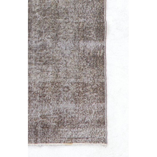 Gray Color OVERDYED Handmade Vintage Turkish Rug