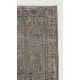 Gray Color OVERDYED Handmade Vintage Turkish Rug