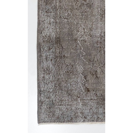 Gray Color OVERDYED Handmade Vintage Turkish Rug